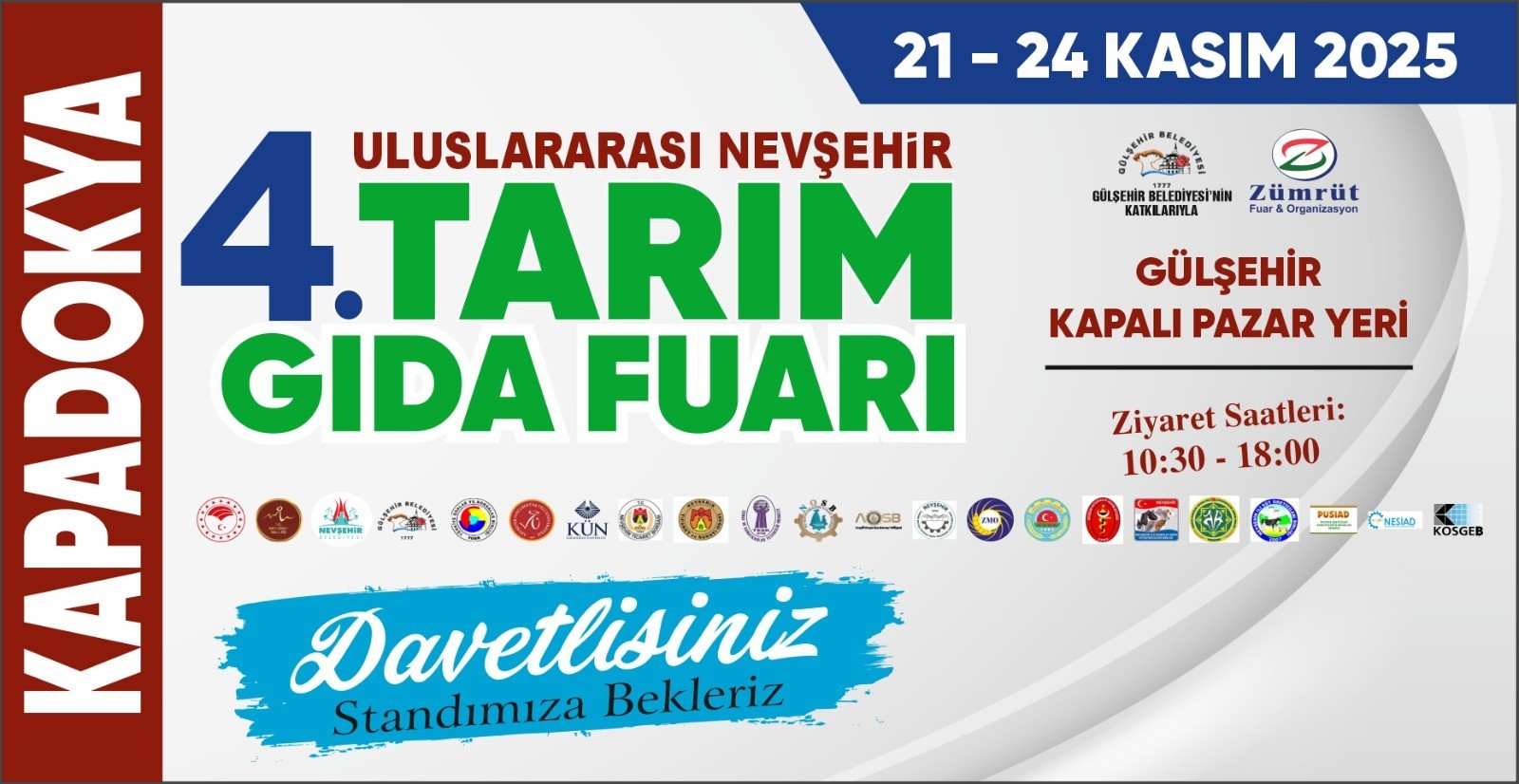 Uluslararası Nevşehir Tarım, Gıda ve Hayvancılık Fuarı Başlıyor