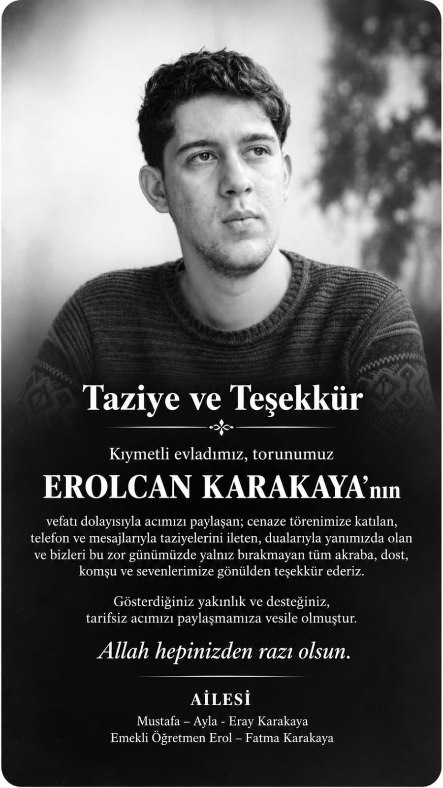Taziye ve Teşekkür