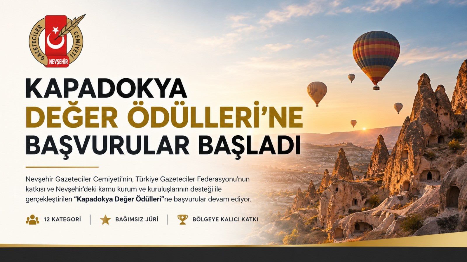 Kapadokya Değer Ödülleri için başvuru süreci başladı